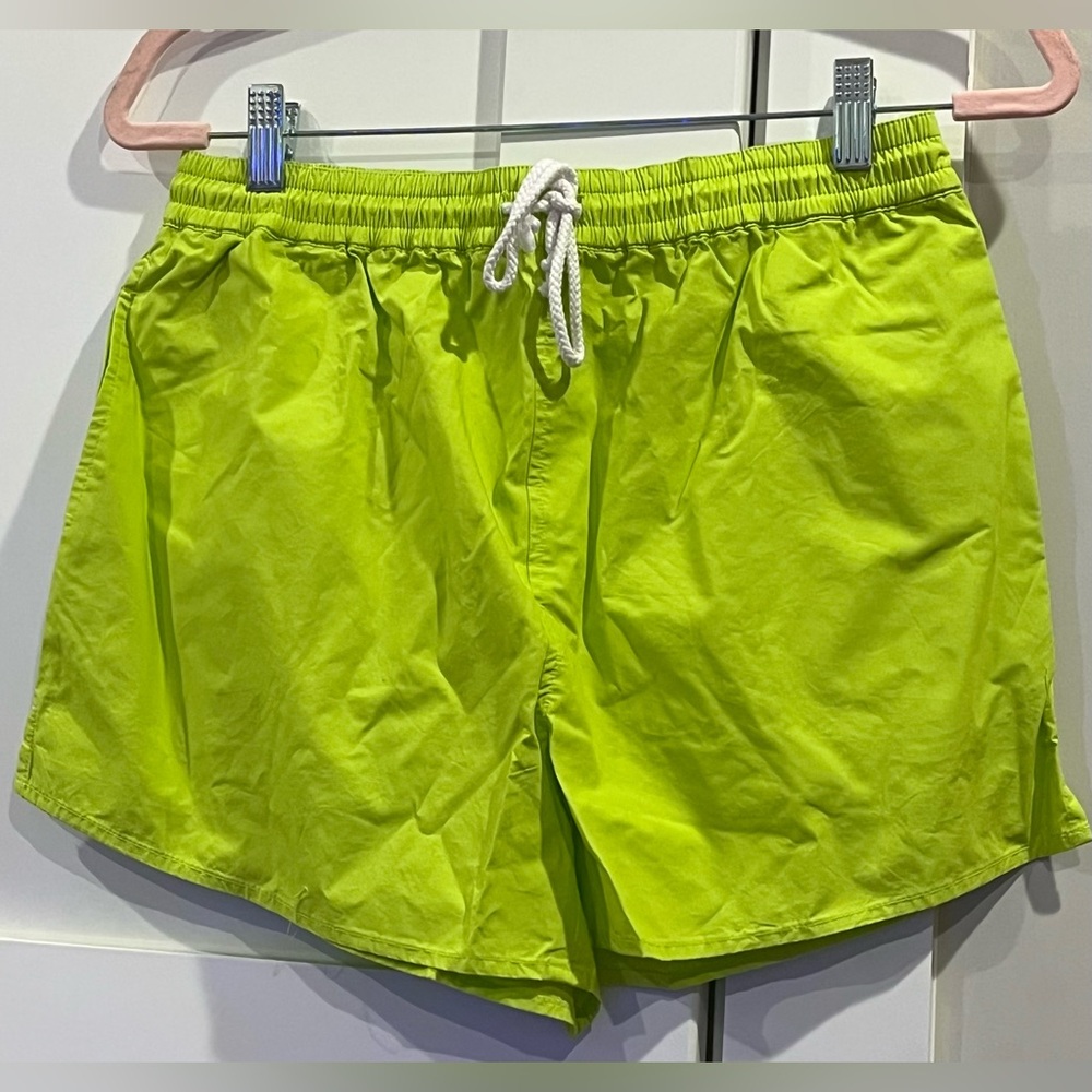 NWT bp. Cotton Drawstring Sport Shorts in Bright Green Prairie